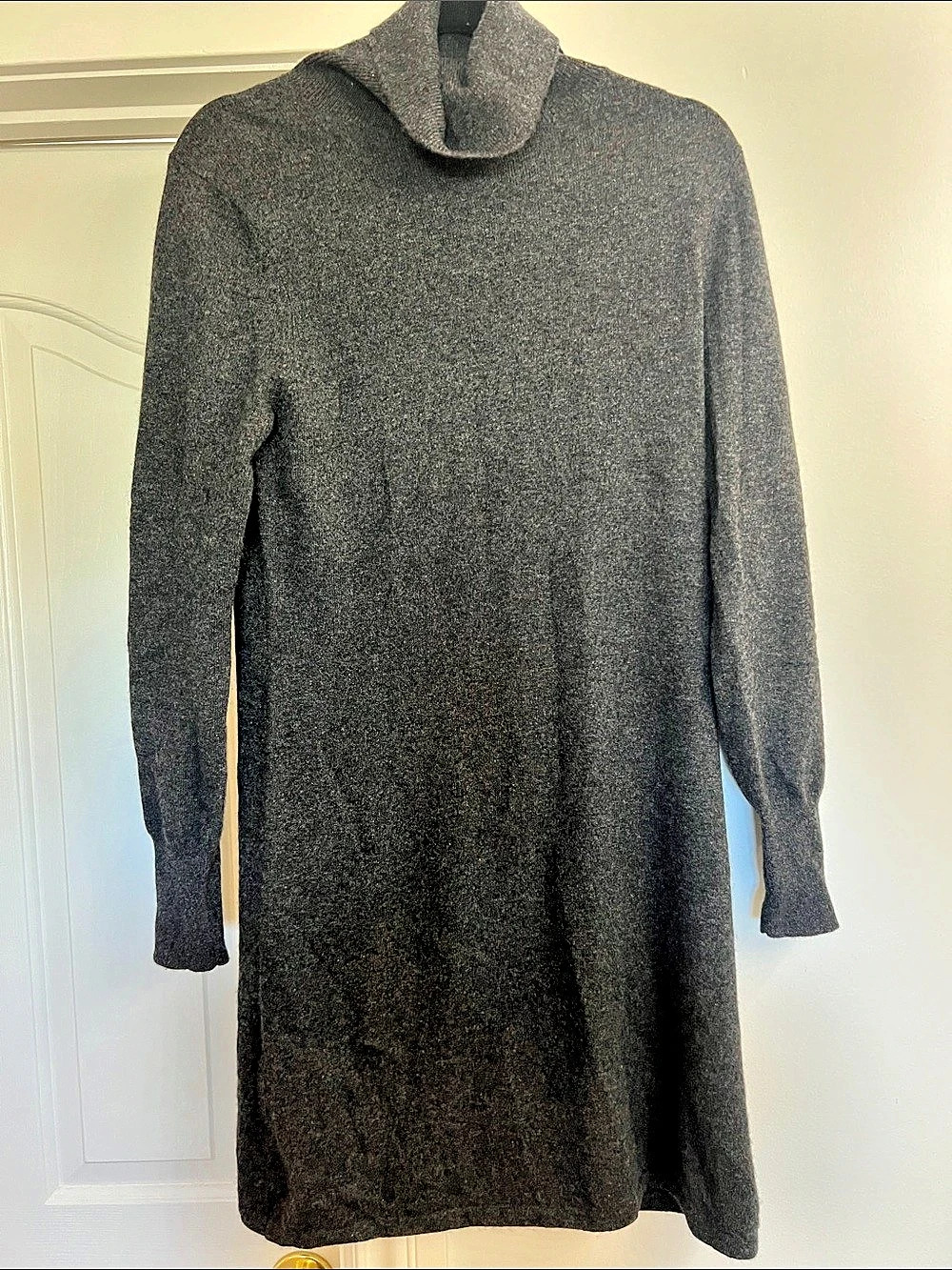 Lusso Gray Cashmere Turtleneck Dress